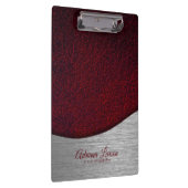 Maroon rood nep leer look klembord (Rechts)