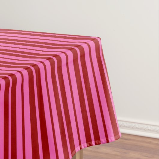 Maroon Rood Roze Strepen Design Tafelkleed (Voorbeeld)