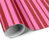 Maroon rood roze strepen ontwerp  cadeaupapier (Rol Hoek)