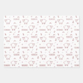 Maroon rood schaap Eid Mubarak Kinder Inpakpapier Vel (Voorkant 2)