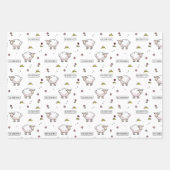 Maroon rood schaap Eid Mubarak Kinder Inpakpapier Vel (Voorkant)