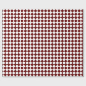 Maroon Rood / Wit Diamant Patroon Minimalistisch M Cadeaupapier (Vlak)