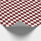 Maroon Rood / Wit Diamant Patroon Minimalistisch M Cadeaupapier (Hoek)