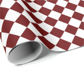Maroon Rood / Wit Diamant Patroon Minimalistisch M Cadeaupapier (Rol Hoek)