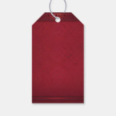 Maroon rood wit & goud bloemenhart bruiloft cadeaulabel (Achterkant)