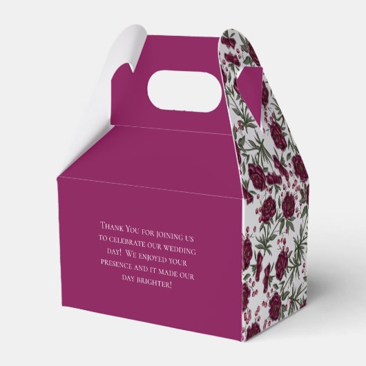 Maroon Rose Wedding Bedankdoosjes (Achterkant)