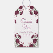 Maroon Rose Wedding Cadeaulabel (Voorkant)
