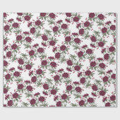Maroon Rose Wedding Cadeaupapier (Vlak)