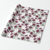Maroon Rose Wedding Cadeaupapier (Uitgerold)