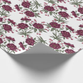Maroon Rose Wedding Cadeaupapier (Hoek)
