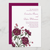 Maroon Rose Wedding Kaart (Voorkant / Achterkant)