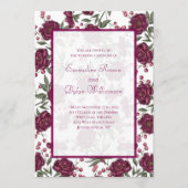 Maroon Rose Wedding Kaart (Voorkant)