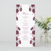 Maroon Rose Wedding Menus Menu (Staand voorkant)