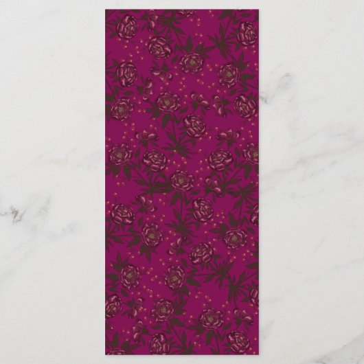 Maroon Rose Wedding Menus Menu (Achterkant)