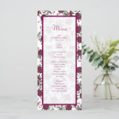 Maroon Rose Wedding Menus Menu (Staand voorkant)