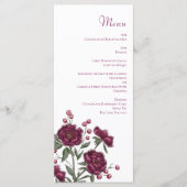 Maroon Rose Wedding Menus Menu (Voorkant)
