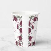Maroon Rose Wedding Papieren Bekers (Links)
