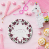 Maroon Rose Wedding Papieren Bordje (Feest)