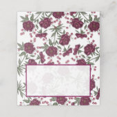 Maroon Rose Wedding Plaatskaartje (Buitenkant ongevouwen)
