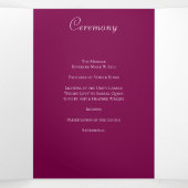 Maroon Rose Wedding Programs Drieluik Programma (Binnenkant midden)