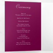 Maroon Rose Wedding Programs Drieluik Programma (Binnenzijde eerst)