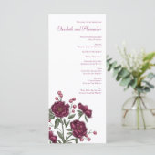 Maroon Rose Wedding Programs Menu (Staand voorkant)