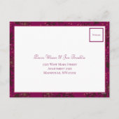 Maroon Rose Wedding RSVP Feestdagenkaart (Achterkant)
