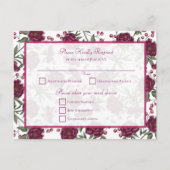 Maroon Rose Wedding RSVP Feestdagenkaart (Voorkant)