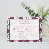 Maroon Rose Wedding RSVP Reply Kaart (Staand voorkant)