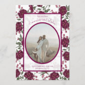 Maroon Rose Wedding Save the Date Kaart (Voorkant)