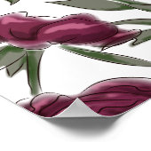 Maroon Rose Wedding Seating Chart Poster (Hoek)