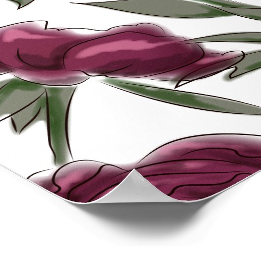 Maroon Rose Wedding Seating Chart Poster (Hoek)