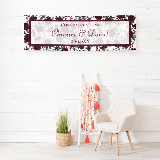 Maroon Rose Wedding Spandoek (Insitu)
