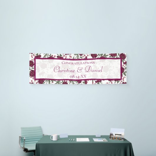 Maroon Rose Wedding Spandoek (Beurs)
