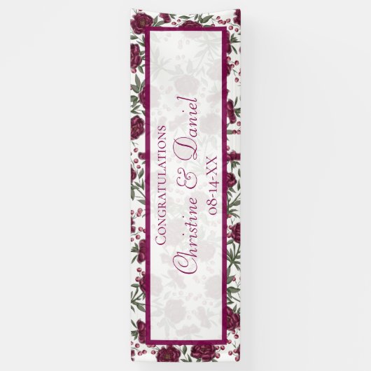 Maroon Rose Wedding Spandoek (Verticaal)