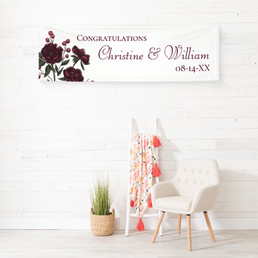 Maroon Rose Wedding Spandoek (Insitu)