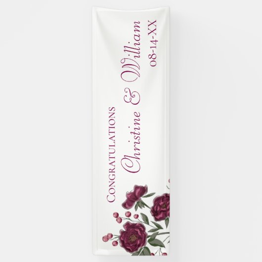 Maroon Rose Wedding Spandoek (Verticaal)