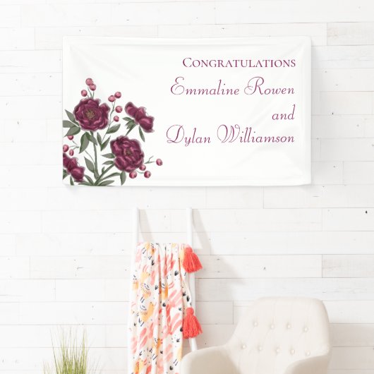 Maroon Rose Wedding Spandoek (Insitu)