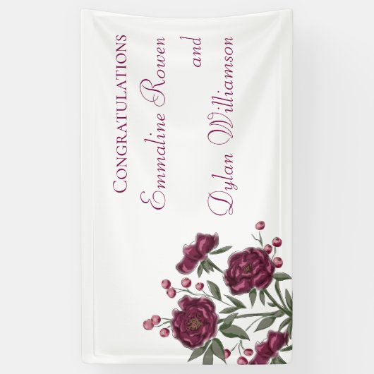Maroon Rose Wedding Spandoek (Verticaal)