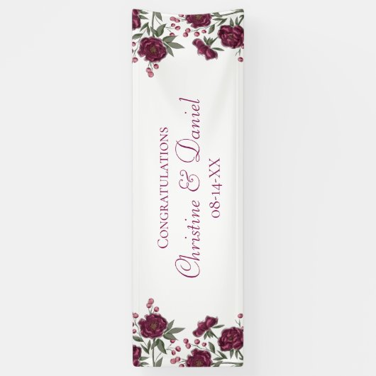 Maroon Rose Wedding Spandoek (Verticaal)