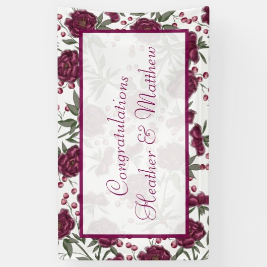 Maroon Rose Wedding Spandoek (Verticaal)
