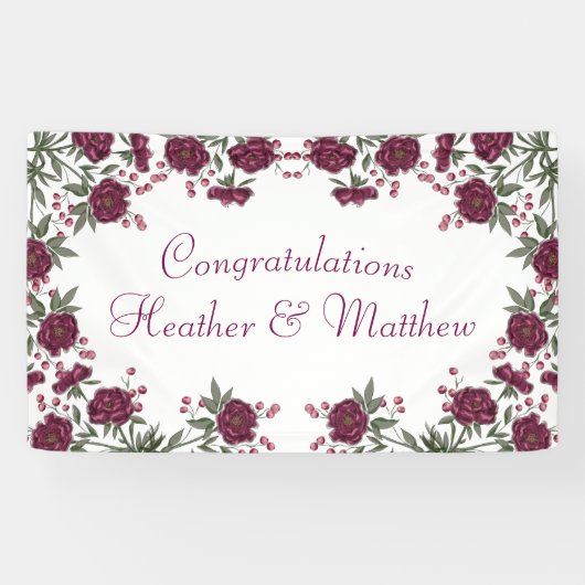 Maroon Rose Wedding Spandoek (Horizontaal)
