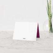 Maroon Rose Wedding Thank You Note Card (Achterkant)