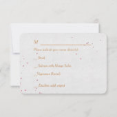 Maroon Roze Bloemen Modern Menu RSVP (Achterkant)
