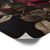 Maroon Rozen Bloem Art Print Poster (Hoek)