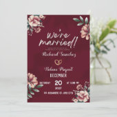 Maroon Rustic Damask Moslim bruiloft uitnodiging (Staand voorkant)