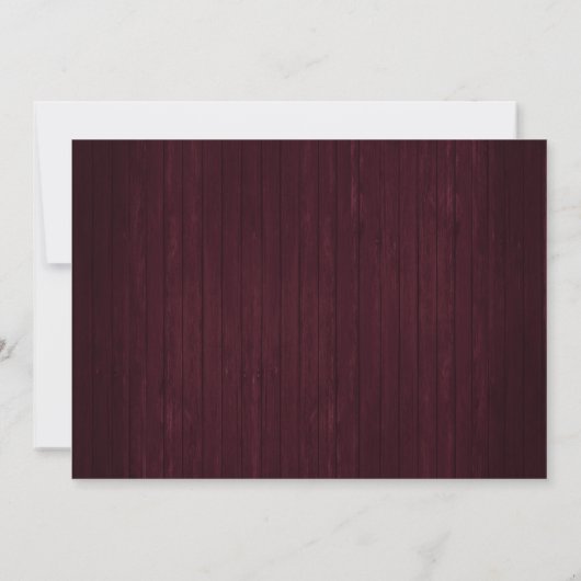 Maroon Rustic Graduparty met foto Kaart (Achterkant)