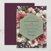 Maroon Sage Still Life Wedding Kaart (Voorkant / Achterkant)