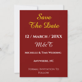 Maroon Save the Date Trouwkaart | Elegant Kaart