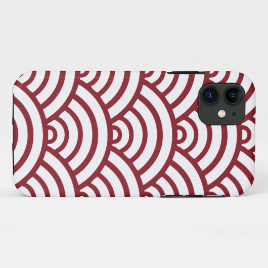Maroon Scallop Pattern Case-Mate iPhone Case (Achterkant (horizontaal))